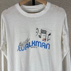 Sony Super Walkman Distressed 80s Small Retro Longsleeve